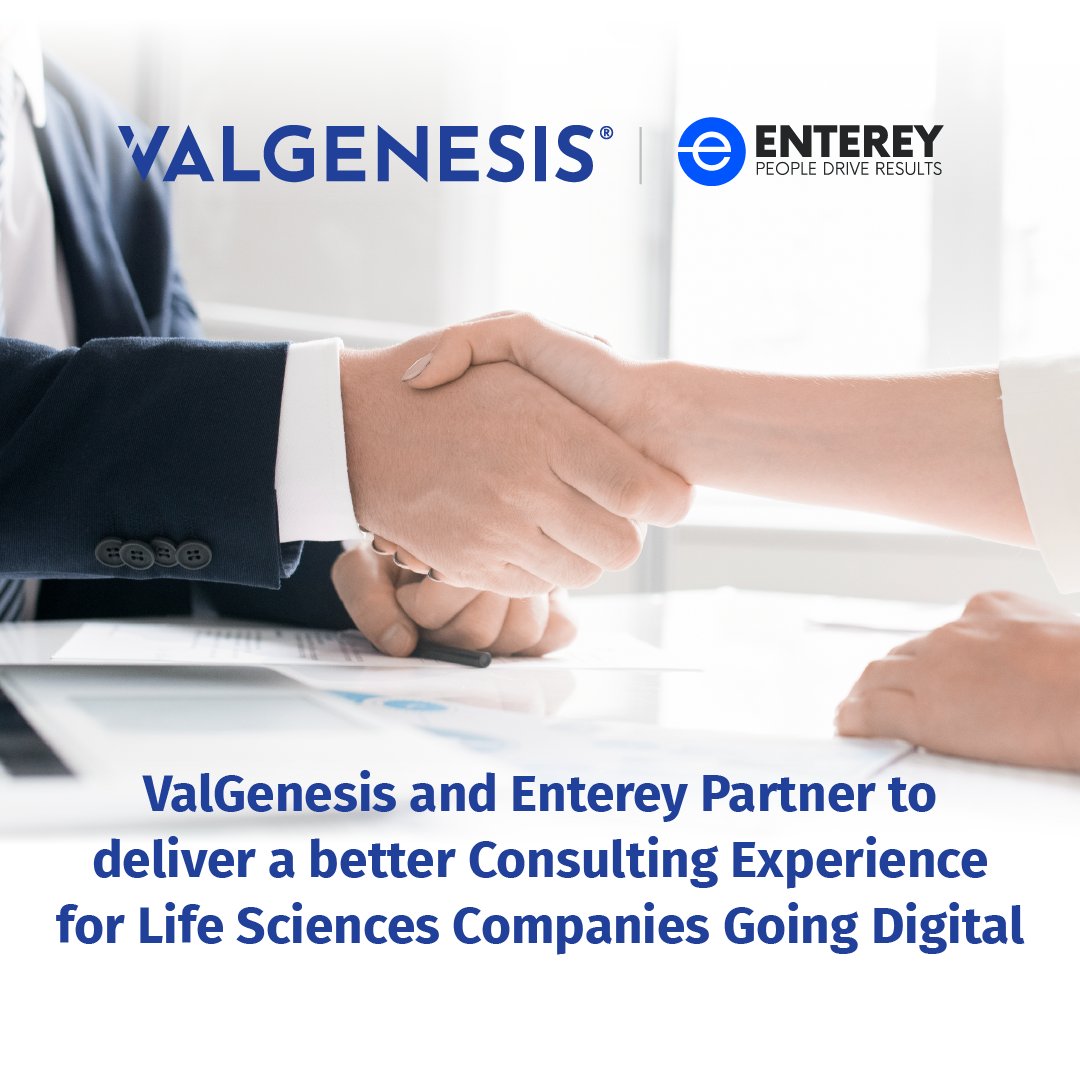 ValgenesisInc's tweet photo. ValGenesis and @Enterey Partner to Deliver a Better Consulting Experience for Life Sciences Companies Going Digital https://t.co/3v5ki3JS8b

#DigitalValidation #VLMS #Manufacturing #ValGenesis #VLMSExpress #Validationlifecycle #Pharmaceuticals #lifesciences #Partner #Consulting https://t.co/pnLg6Yhu5T