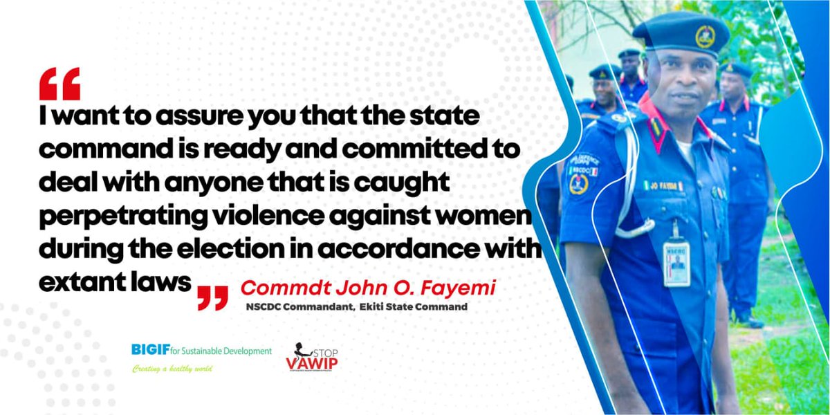 BigifNGO's tweet photo. As part of our approach to promoting women political participation, we explore the option of #DeterenceMessaging against potential perpetrators of violence against women in politics. #VAWIP
#NigeriaDecides2023
#StopVAWIP
@inecnigeria
@official_NSCDC
@PoliceNG
@USinNigeria https://t.co/nJ9ExtfgO7
