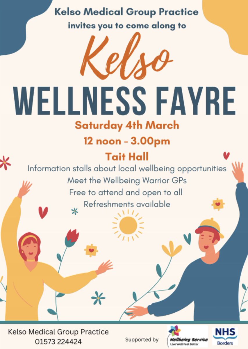 NatureUnltdScot's tweet photo. Come &amp; visit us at the Wellness Fayre on Saturday 4th March noon-3pm, Tait Hall in Kelso and find out about our ‘Woodland Wellbeing Group’ 
#wellbeing #kelsowellnessfayre #wellbeingwarriors #woodlandwellbeinggroup #mentalhealthmatters #woodlandwellbeing #wellbeingopportunities https://t.co/7WNQeniCOw
