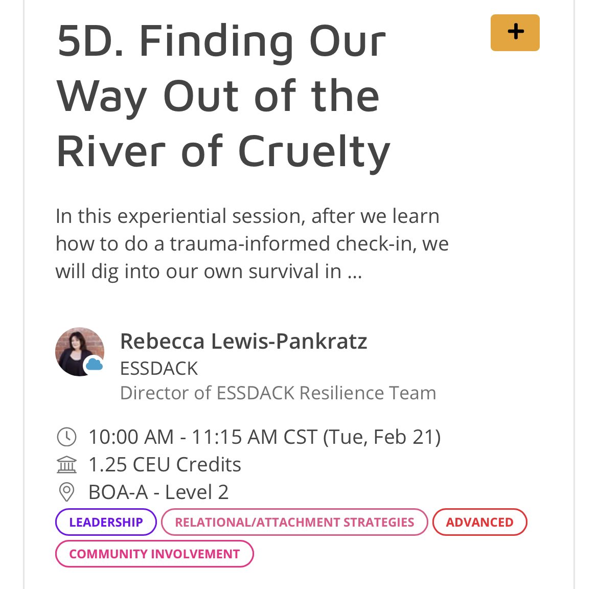 WOAH! Are you ready? @PovertyEdge Rebecca Lewis-Pankratz is bringing a heart-opening experiential session at 10am, BOA-A This stuff changed my life. 😌 Come along for your own journey! #tss2023atn @ESSDACK @meganyessdack