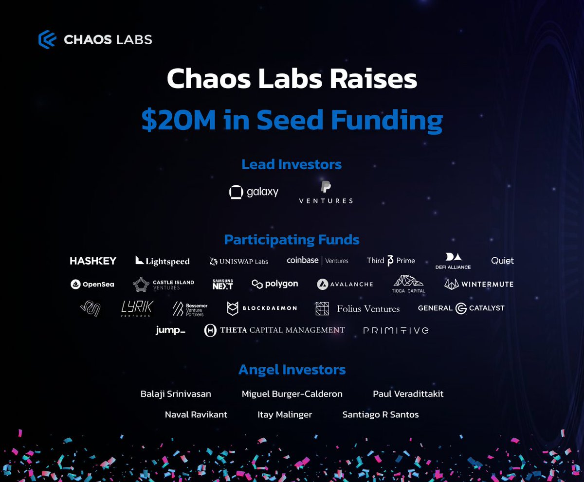 1/ We are thrilled to announce we have secured $20M in seed funding led by <a href="/galaxyhq/">Galaxy</a> and <a href="/PayPal/">PayPal</a> Ventures to automate on-chain risk optimization! 🔐