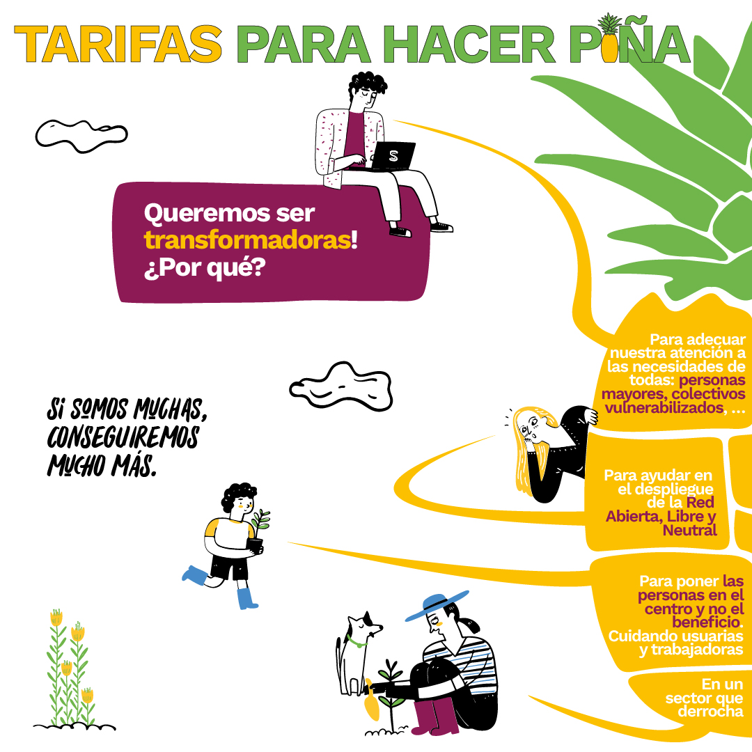 SomConnexio's tweet photo. ¡Llegan las tarifas para hacer pinya!🍍

¿Qué son? Muy sencillo:
➡️fibra 100MB 💻+ móvil de 20GB y llamadas ilimitadas📱
➡️con descuento en el móvil (que queda en 8€/mes en vez 13€/mes)

Sabemos que puede sonar extraña esta decisión...¡os explicamos por qué la hemos tomado!👀👇 https://t.co/LRrbMwsCCk