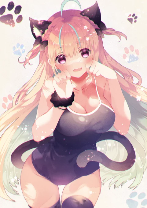 猫スク水あくたん(*˘︶˘*).。.:* #あくあーと 
