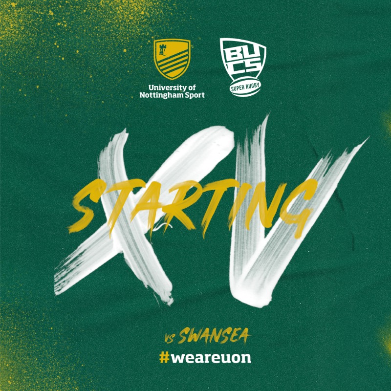 UNRUC_'s tweet photo. #BUCSSuperRugby | π Meet your starting XV as Nottingham take on Swansea tomorrow evening.
Just one point separates the teams in the BUCS Super Rugby table...
#SWANOT // ππ