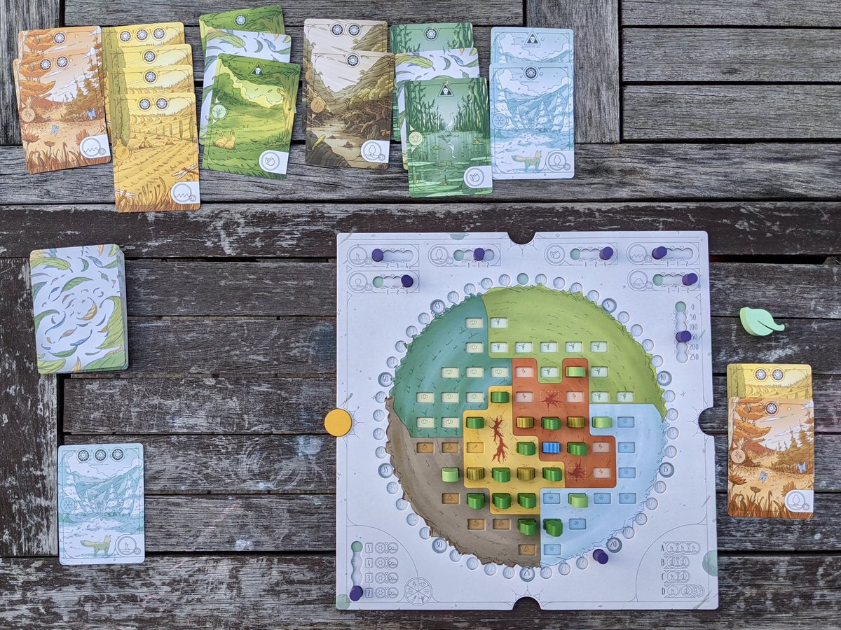 Wow, das macht solo echt Laune #Evergreen. Mein bester Punktewert mit 171 - eine schöne ›Kiefer‹ - im vierten Spiel bisher. Über 200 Punkte scheint kaum machbar. Richtig starkes Spiel! <a href="/horribleguild/">Horrible Guild</a> <a href="/HeidelbaerGames/">HeidelBÄR Games</a> #boardgames #solo #fun