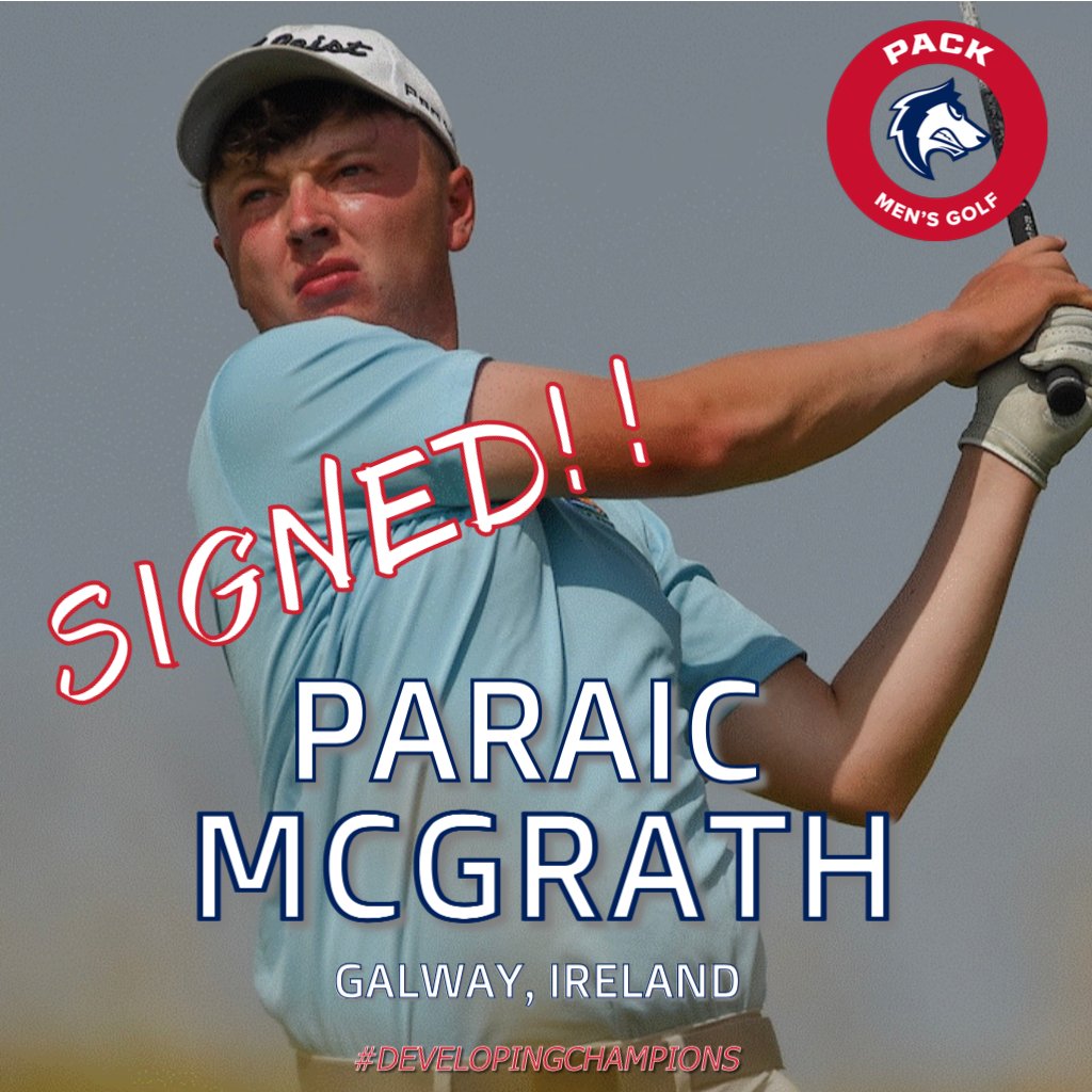 csupmensgolf's tweet photo. 🚨 WELCOME TO THE PACK 🚨

Paraic McGrath has signed his NLI and will compete with the ThunderWolves beginning in the fall

McGrath is a 6-foot freshman from Galway, Ireland and has a scoring average of 73.1 

#DevelopingChampions https://t.co/3yvzOEM85y