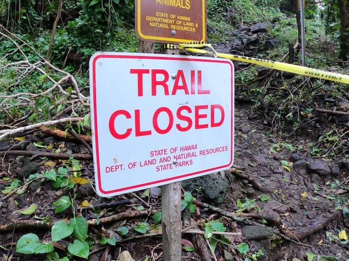 DLNR on Twitter "Due to high stream levels and continued rains in the