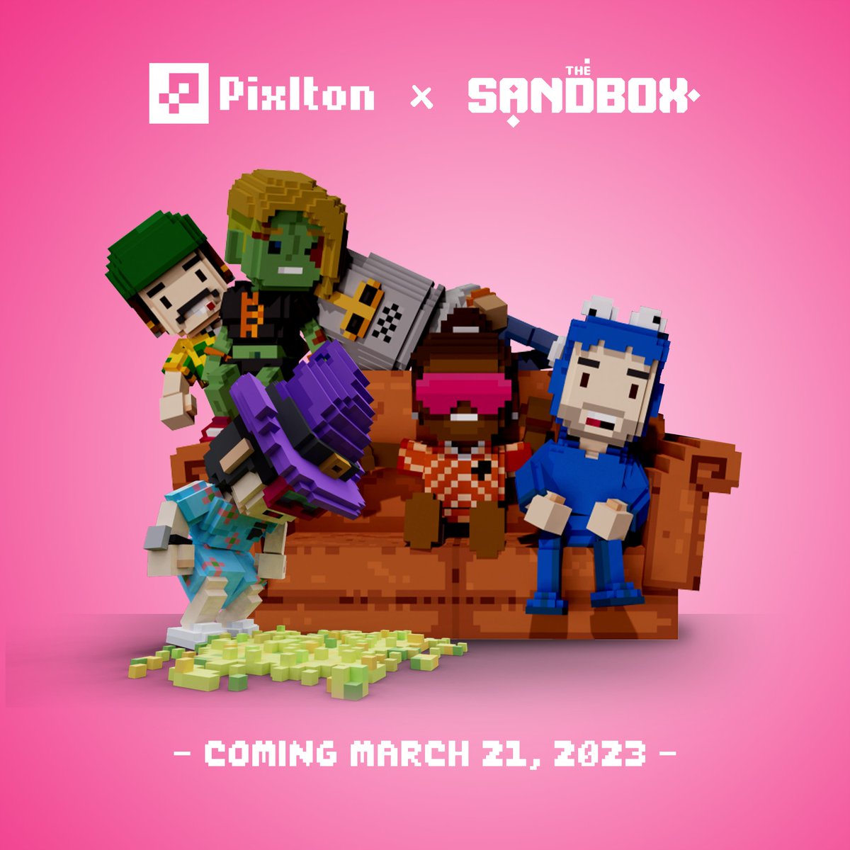 PixltonNFT's tweet photo. Bok! 🐔Get ready to break into a whole new dimension! In just one month from today, Pixlton's 3D avatars will be strutting their stuff in @TheSandboxGame! 🎉 Stay tuned for more updates, peeps! #NFTs #TheSandbox #OpenSea #3DAvatars #PixelArt 🐔🎉 https://t.co/3c0opNFaXU