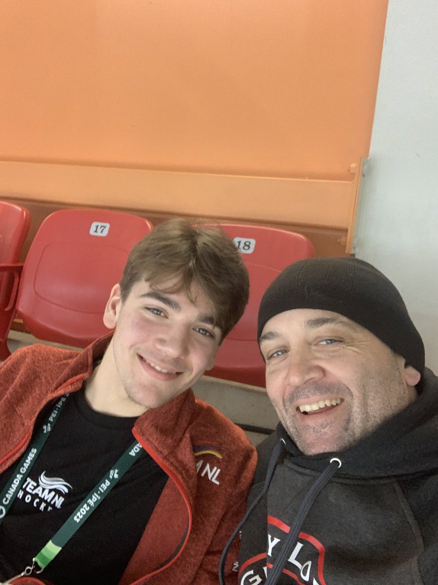 Finally got to hang out with my favourite 2023 Canada games athlete today !! Taking in some hockey action NB vs. MB #Fathersontime