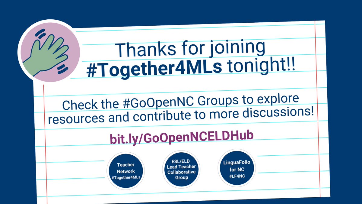 NCDPI_MLs's tweet photo. Our time tonight is over, but join our #GoOpenNC groups to contribute to other discussions and meet more educators. You may also access more resources about #LF4NC. Thank you for joining #Together4MLs tonight!! https://t.co/znRp49SYHT