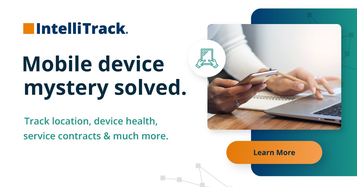 IntelliTrack's tweet photo. What could you learn if you could track each device's full chain of custody? Find out with VeriMy™.
https://t.co/SOX4hiV2g4

#ITAM #enterprisemobility #assetmanagementsoftware https://t.co/m1Mdct42a8