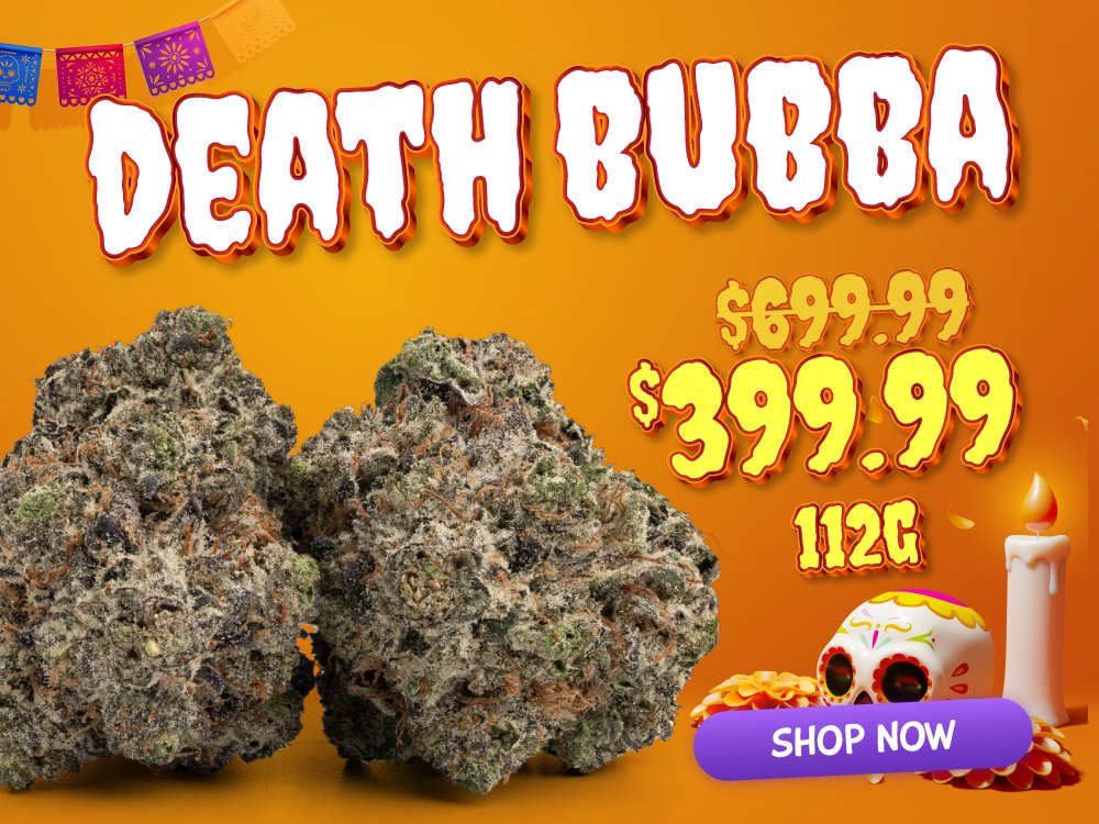 officialcbismo's tweet photo. Introducing our 2nd Banger, #DeathBubba! 💀💨🌿 
This potent #indica strain is the perfect choice for those looking for a relaxing and euphoric experience. 
With our QP size, you'll have plenty of Death Bubba to last you a while. 😎 
You can't beat this deal! 😱

LINK IN BIO🔗 https://t.co/ICp3KNIRof