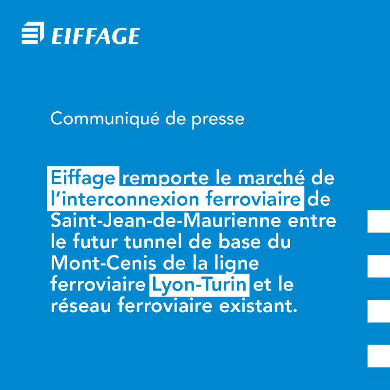 eiffage's tweet photo. 🗞️ #Eiffage, au travers d'#EiffageGénieCivil et #EiffageRail, a été retenu pour la réalisation de l’interconnexion de Saint-Jean-de-Maurienne entre le futur tunnel de base du Mont-Cenis de la ligne ferroviaire Lyon-Turin et le réseau ferroviaire existant, attribué par @SNCFReseau