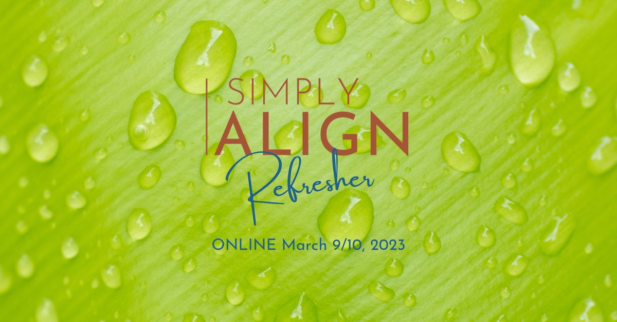 EnergyCoachCC's tweet photo. SimplyAlign Refresher
March 9-10th - Online!

If you've taken a SimplyAlign training in the past, come meet with old &amp; new friends, get updated on the work, get some inner work done for yourself so you complete the course feeling balanced &amp; powerful!

https://t.co/mTbSkQrQlH https://t.co/j9Lk06A4jk