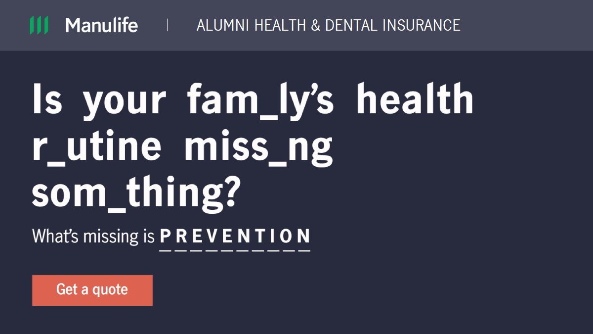 ConfedAlumni's tweet photo. Alumni Health &amp; Dental insurance can help you start prevention now and save on medical expenses not covered by your government health insurance plan. Find out how Manulife can help. https://t.co/hngW53SMOA
#manulife #alumni #confederationcollege https://t.co/MUjurF8nIL