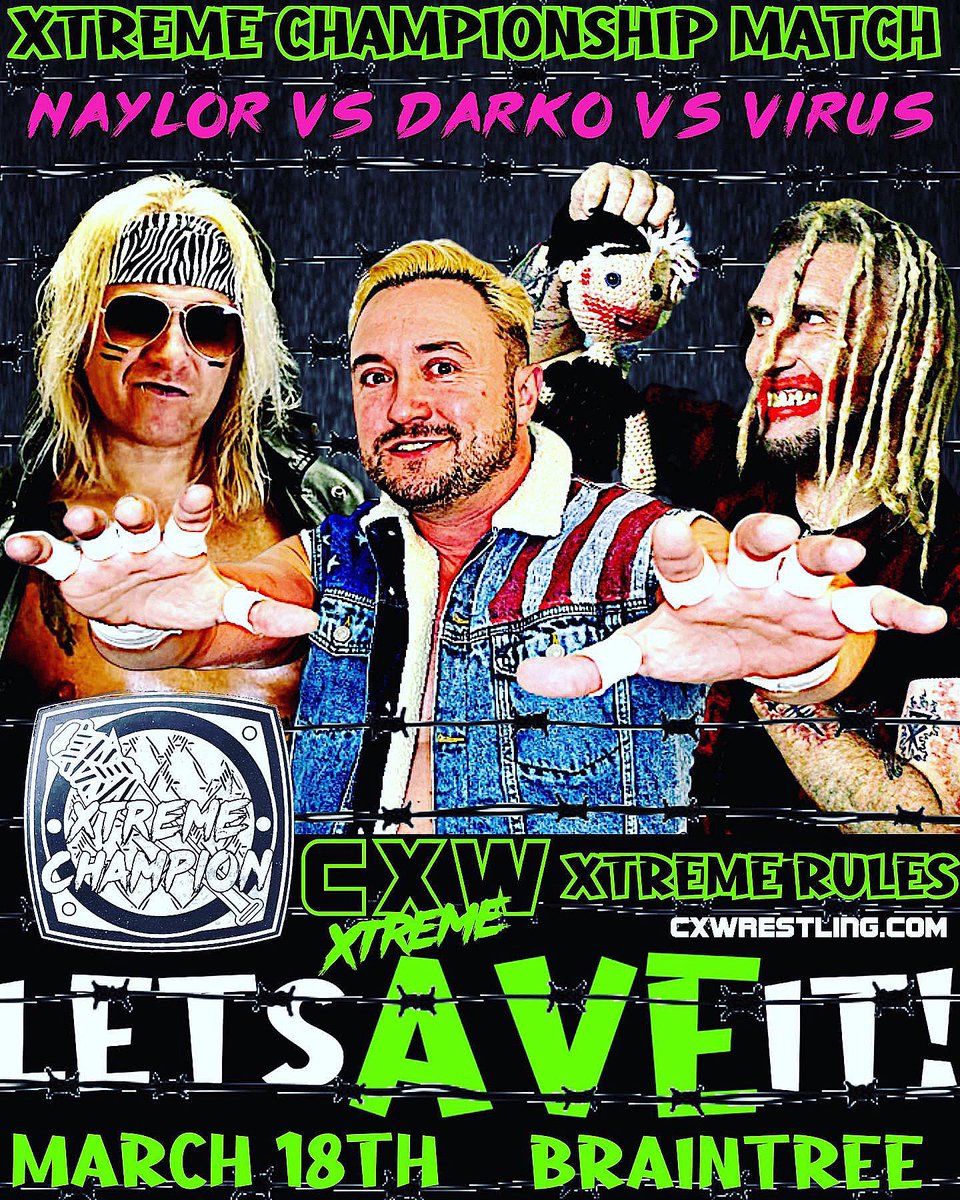 CXWrestling's tweet photo. Less than a month away from the debut of the Xtreme Championship. 
The title will be on the line….all of the time…….
Make sure you are apart of Let’s AVE IT! 
Purchase your tickets here, 

https://t.co/FlIzyTILJ8

#independentwrestling #prowrestling #wrestling https://t.co/yvAlHafRrG