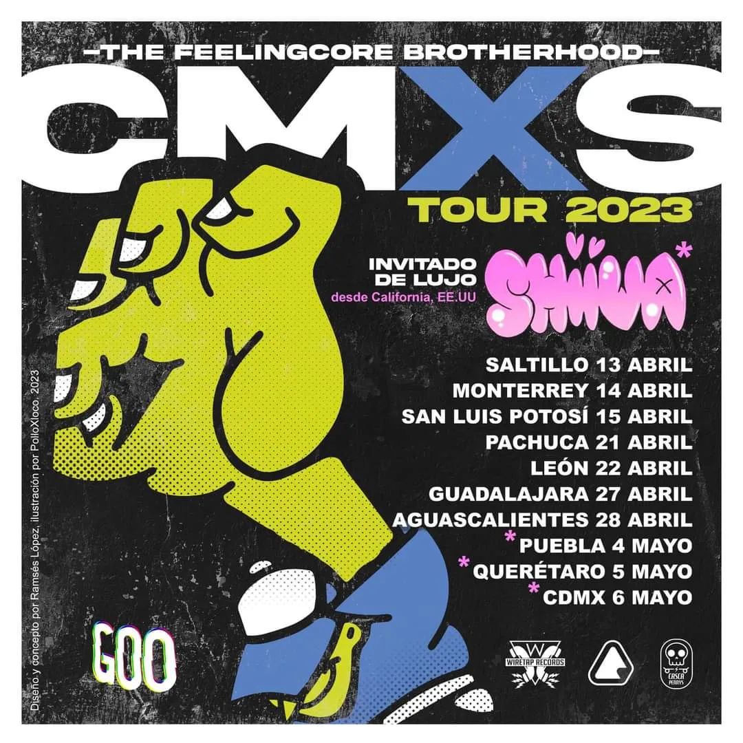 bengala_press's tweet photo. CMXS • TOUR 2023 🤯💥
¡Bandita! Les compartimos las fechas y ciudades de tremendo tour que se armaron los @camichesmx 🤘🖤
¿En dónde nos vemos? 🔥
🎟️: @wegowmx
#cmxs #camiches #cdmx #mexicomusic #conciertos2023 #feelingcore #punkrock #monterrey #leon #guadalajara #puebla https://t.co/Py0vOMOdA1