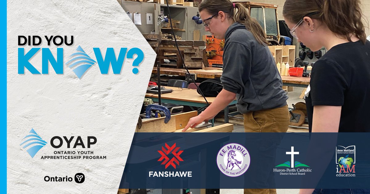 yourschools's tweet photo. DYK @FanshaweCollege, AMDSB &amp; @HPCDSB are partnering to host a Level 1 apprenticeship training opportunity in General Carpentry at @femadillss this May and June: Students who are interested should email pathways@ed.amdsb.ca #OYAP #DualCredit #GeneralCarpenter #Level1Training https://t.co/bcSxq8Ga04