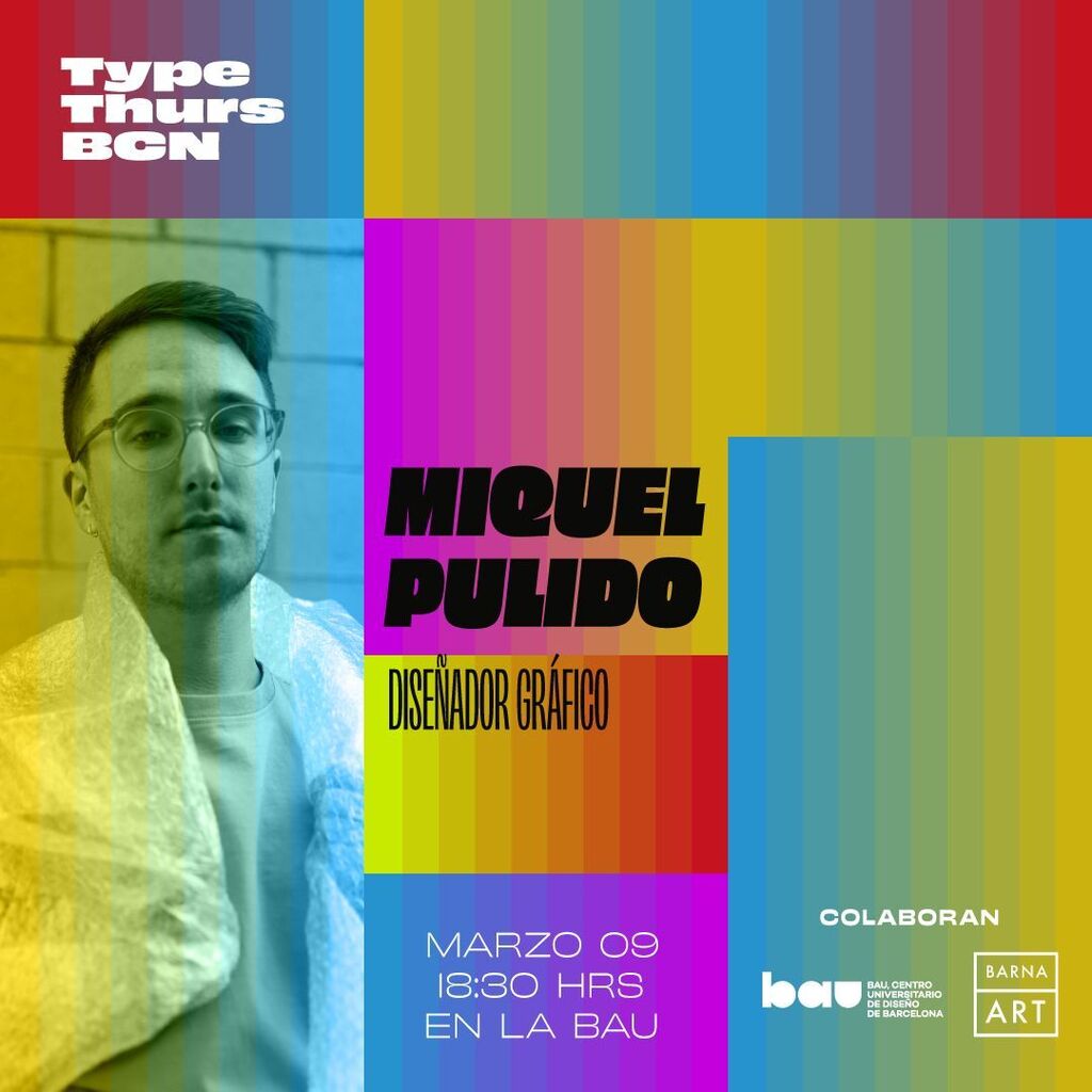 TypeThursdayBCN's tweet image. Miquel Pulido @miquel_design es un diseñador de Barcelona y su trabajo abarca desde el branding hasta el motion design y el arte 3D, con especial interés en la tipografía y la dirección de arte. Por encima de todo, le encanta crear experiencias, cuidando… instagr.am/p/Co72MlLsY0_/