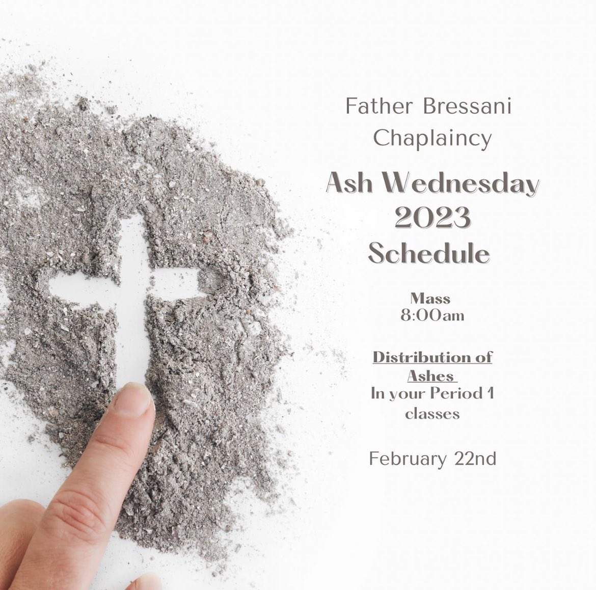 fbchaplaincy's tweet photo. Ash Wednesday mass and distribution of ashes @FrBressaniCHS https://t.co/iHd6GGbOSF