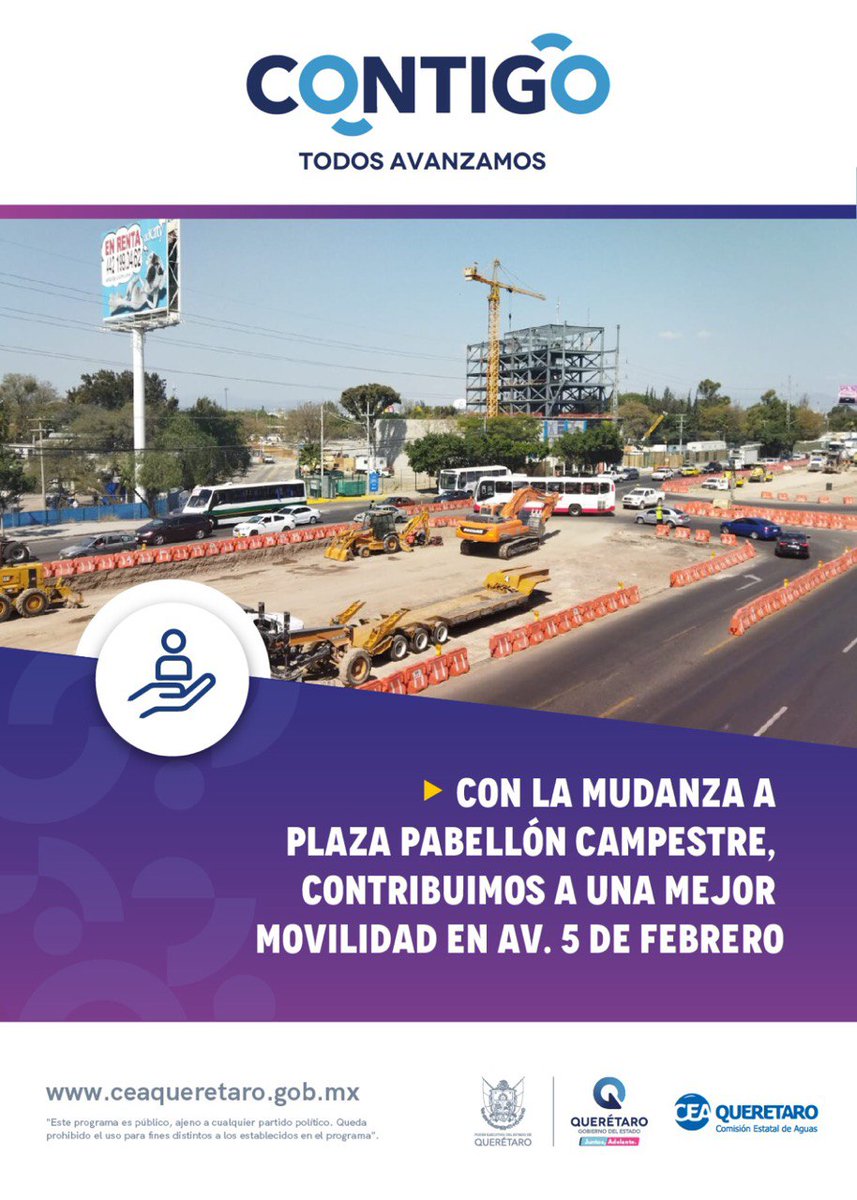 Con la mudanza de 280 trabajadores de la CEA, a su nueva sede en Pabellón Campestre, contribuimos  disminuir el tráfico vehicular en Av. 5 de Febrero, y promoviendo que nuestros usuarios no utilicen esa vialidad para acceder a nuestros servicios. #Contigo ayudamos a la movilidad