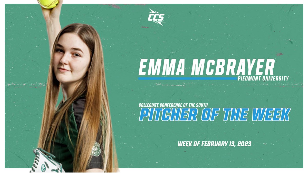 🏅𝗖𝗖𝗦 𝗣𝗶𝘁𝗰𝗵𝗲𝗿 𝗼𝗳 𝘁𝗵𝗲 𝗪𝗲𝗲𝗸🏅

👉 Emma McBrayer | <a href="/PiedmontLions/">Piedmont Lions</a>

📋 She helped Piedmont to a 2-0 start. Emma posted a 1.40 ERA as she pitched a complete game shutout and worked the final 3 innings of game two 

🔗 bit.ly/3lLVpFa

🥎 | #CCS