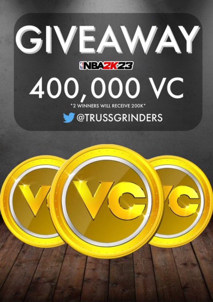 NBA 2K23 400k VC Giveaway!🔥

How To Enter:
To Be Eligible For Entry You Must
- Follow  <a href="/DLA2KL/">hehhsh</a> &amp; <a href="/TrussGrinders/">Truss Grinders🔥 (Badge Grinder )</a> 
- Like❤️ My Pinned Tweet
- Like ❤️ &amp; RT♻️ This Tweet
- Comment "Done" Once Completed✔️ 

2 Winners Will Be Drawn on Friday For The New Season💯

Good Luck!👍