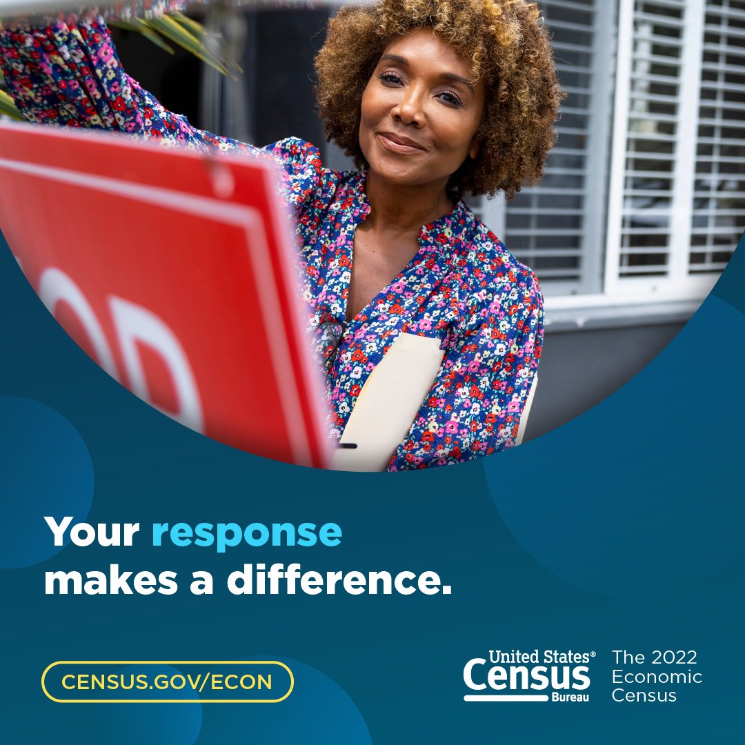 NAWBONational's tweet photo. The @uscensusbureau  measures U.S. businesses every 5 years. If your business is asked to participate in the 2022 Economic Census, respond by March 15. The #EconCensus is the most comprehensive measure of the U.S. economy. Learn more at https://t.co/2jewyQKP2T . https://t.co/GaWMa5CWgI