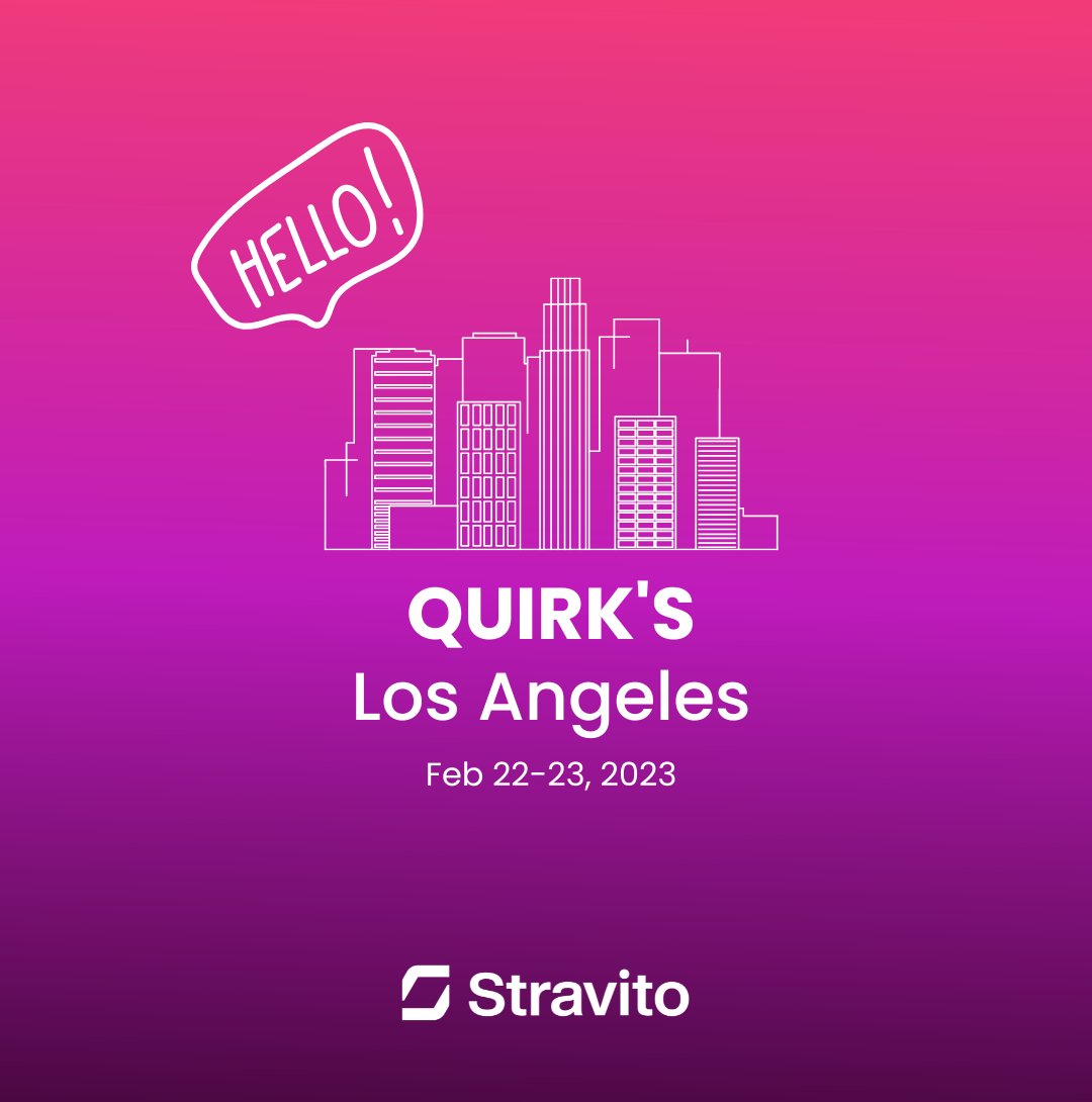 Stravito (@stravitoab) on Twitter photo 📍We're in LA for the <a href="/QuirksMR/">Quirk's Media #MRX</a> Conference.
Come by booth 211 tomorrow to say hello to our dream team, chat about how to make the most of your insights and snack on a Swedish fish (or two!)
#quirksLA #consumerinsights #MRX 📍We're in LA for the <a href="/QuirksMR/">Quirk's Media #MRX</a> Conference.
Come by booth 211 tomorrow to say hello to our dream team, chat about how to make the most of your insights and snack on a Swedish fish (or two!)
#quirksLA #consumerinsights #MRX