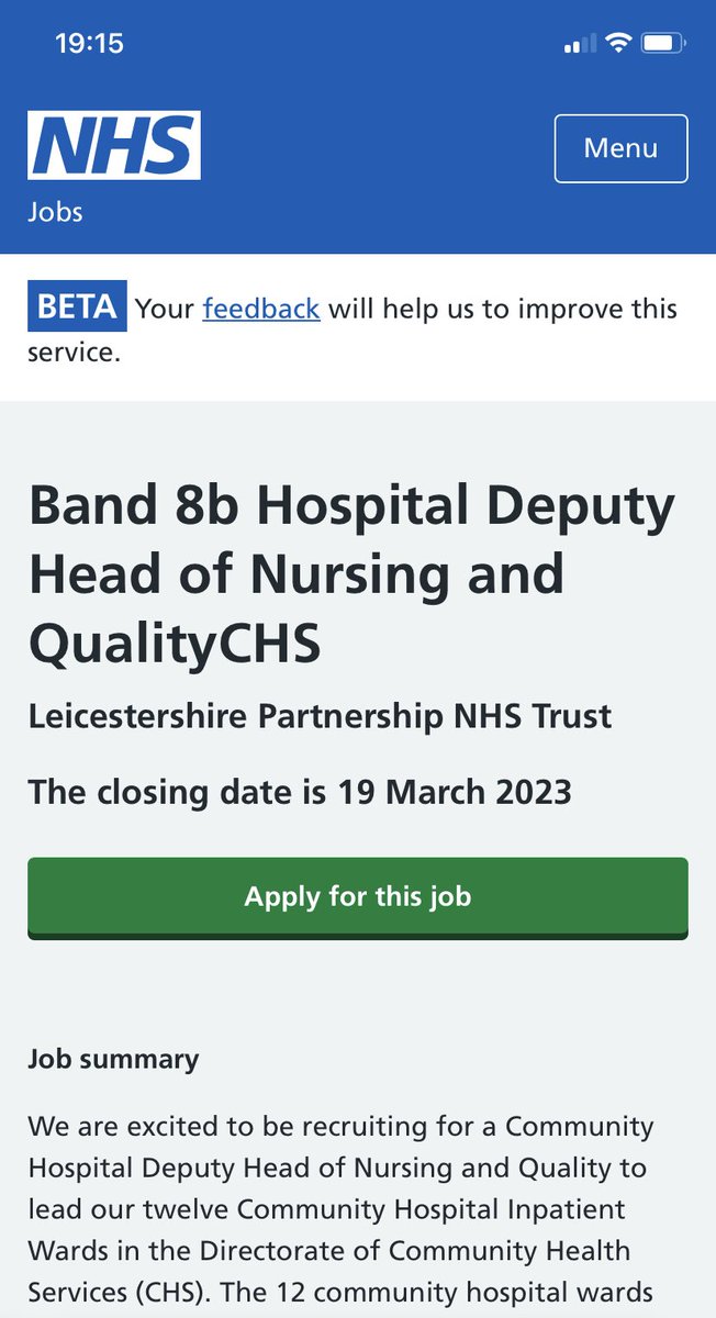 I am looking for a Deputy Head of Nursing for our LPT Community Hospital Wards come and work with a great team… have a look on NHS jobs….if interest contact me👇👇👇👇👇⁦@SamLeak3⁩ ⁦@annesco86461641⁩ ⁦@NikkiBeacher⁩ ⁦@LPTnhs⁩