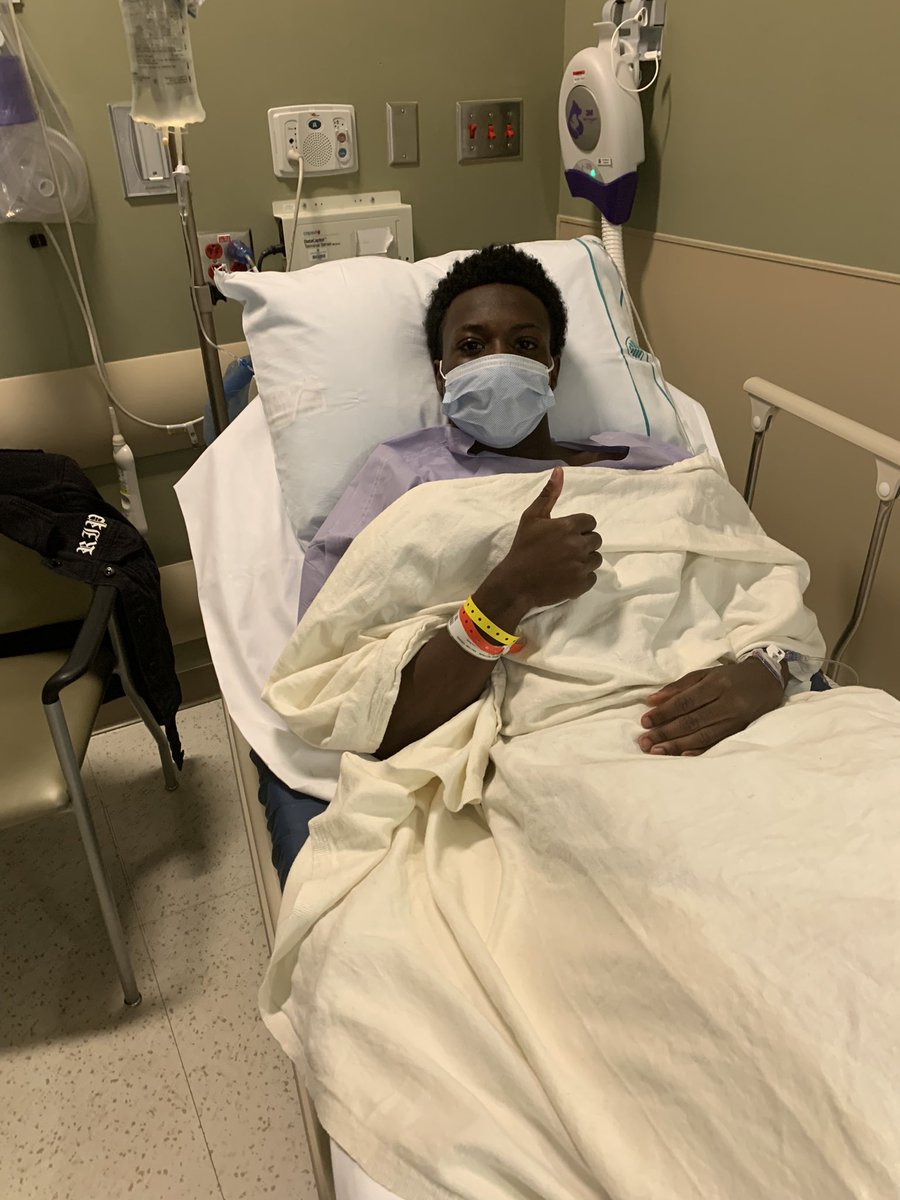 surgery went well time to recover and come back 100x stronger 💪🏾 while i rest and take time off i will be staying on top of my school work and working hard in the classroom #StudentAthlete #road2recovery