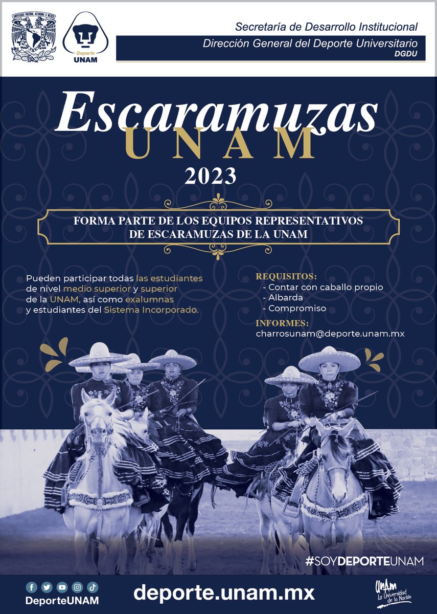 DeporteUNAM's tweet photo. 🚨Forma parte de los equipos representativos de la UNAM  🐾💥 ¡Te esperamos! 

#SoyDeporteUNAM https://t.co/cBfiFdwmk6