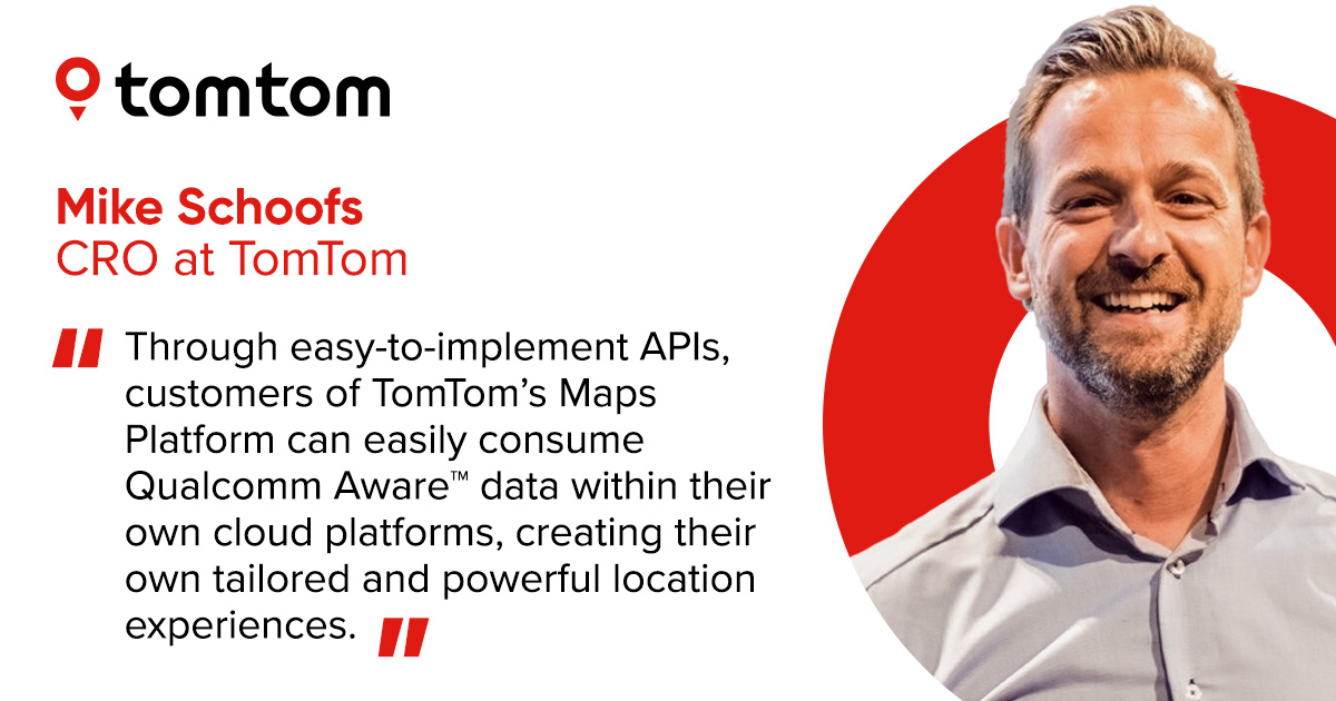 We are excited to support the launch of <a href="/Qualcomm/">Qualcomm</a>'s new platform Aware to deliver TomTom's efficient, secure and accurate location data in even the most critical enterprise use cases like supply chain and logistics industries. 

Learn more → bit.ly/3Sog9z1