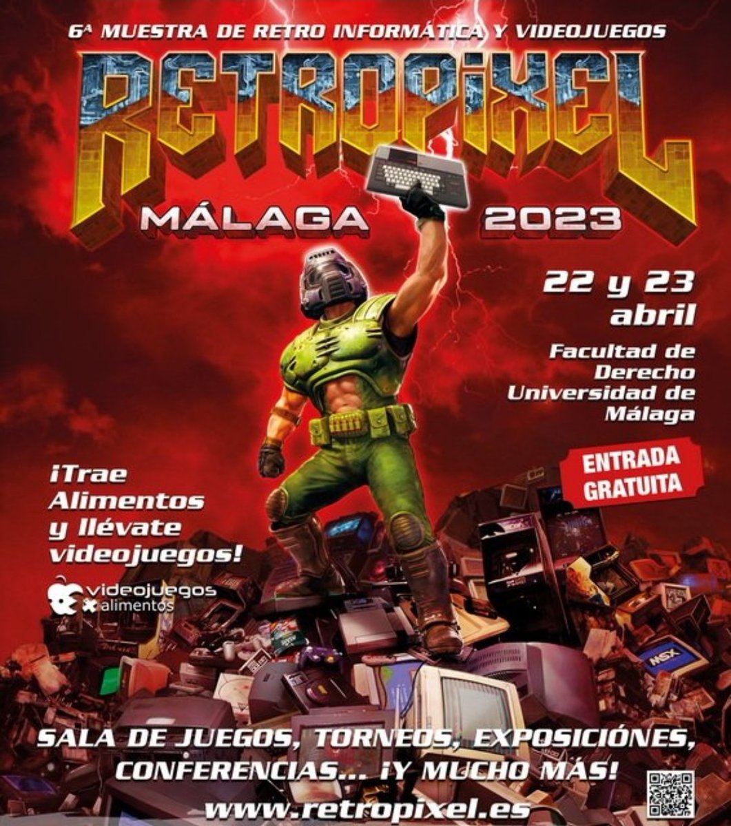 DemosceneRetro's tweet photo. VI Edición #RetropixelMalaga2023 22 y 23 de Abril @retroamigos más info https://t.co/pgQkBzjMdo @InfoUMA https://t.co/XBMabMsCGY