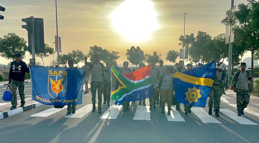 SAPoliceService's tweet photo. #sapsHQ #SAPS Special Task Force Unit continues to fly SAPS &amp; SA flag high at UAE SWAT Challenge underway in Dubai. At the end of day 2 ot competition, team is standing on position 3 out of 55 teams. Aim is to share knowledge &amp; strengthen partnerships to make communities safe. TM https://t.co/iTKp0mfniJ