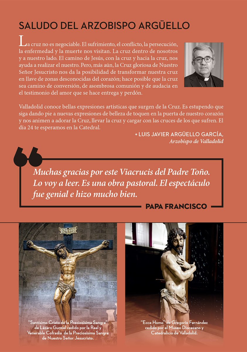 archiValladolid's tweet photo. 'Vía crucis. El musical', de @tonocasado, el merjor pórtico para la Cuaresma y Semana Santa de #Valladolid. Accede a las últimas entradas del pase matutino (11h) en #Catik.org https://t.co/xcJUwIa2yb