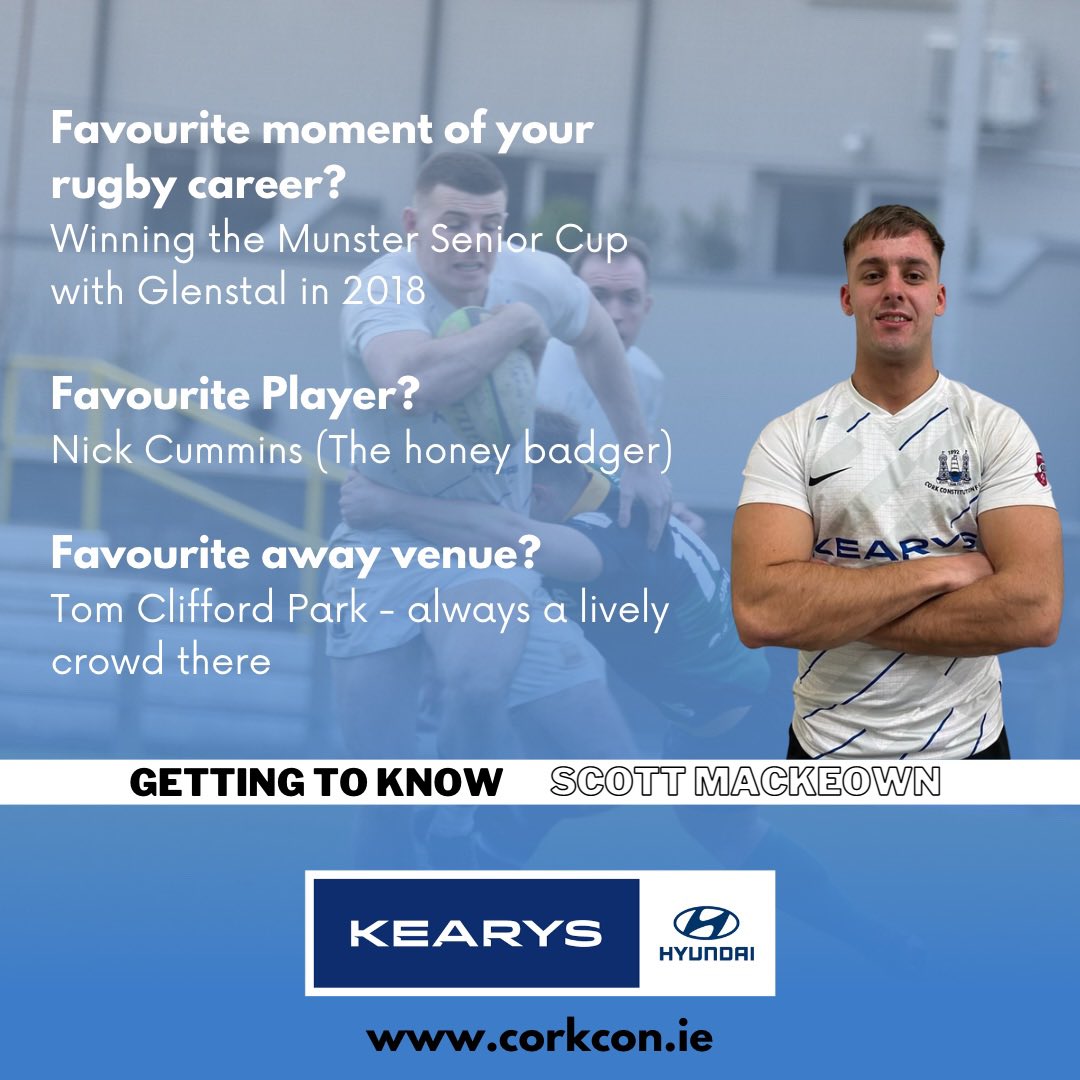 CorkConRugbyFC's tweet image. 𝗚𝗘𝗧𝗧𝗜𝗡𝗚 𝗧𝗢 𝗞𝗡𝗢𝗪 𝗦𝗖𝗢𝗧𝗧 𝗠𝗔𝗖𝗞𝗘𝗢𝗪𝗡 👋🏻
This week we get to learn more about our player, Scott Mackeown! See below ⬇️ to learn more about Scott.
#GettingToKnow #CorkCon #PositiveEnergy #Rugby