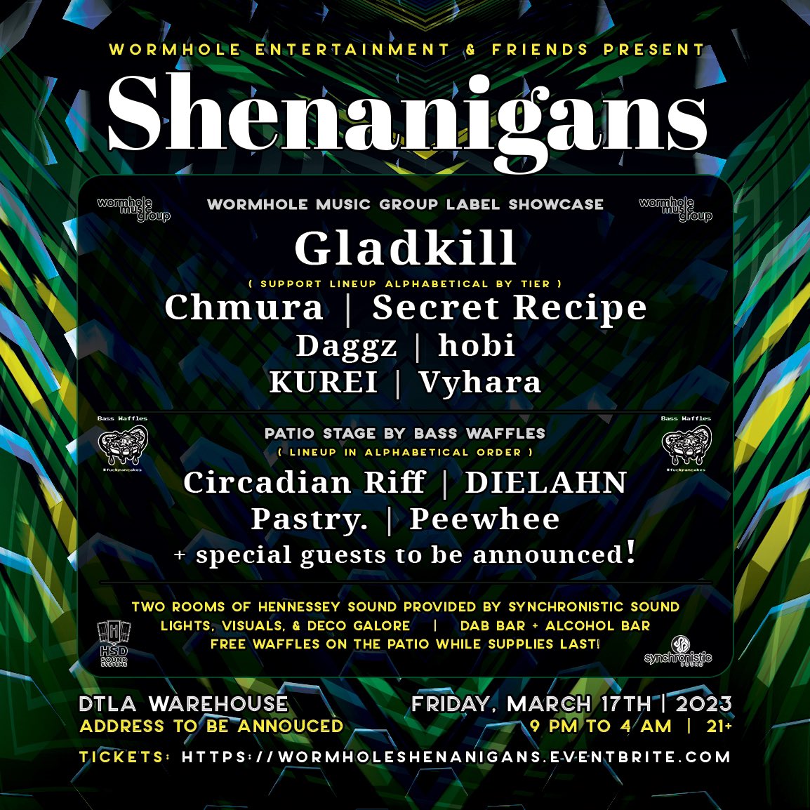 Pure Shenanigans with the <a href="/WormholeOakland/">Wormhole Entertainment</a> crew coming up March 17th! #fuckpancakes