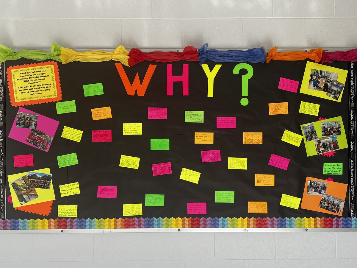 HUGE shoutout to Ms. Cheeseboro for creating this awesome bulletin board full of teacher inspiration!  #whatisyourwhy #CCESColts @CCES_Colts_PTO @FultonZone7