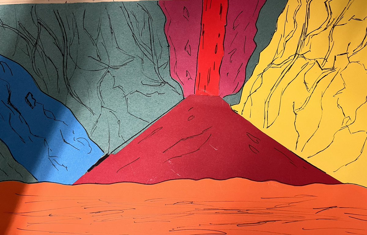 P7B were inspired by Andy Warhol’s Vesuvius.  We used colour and line to create our own explosive images!