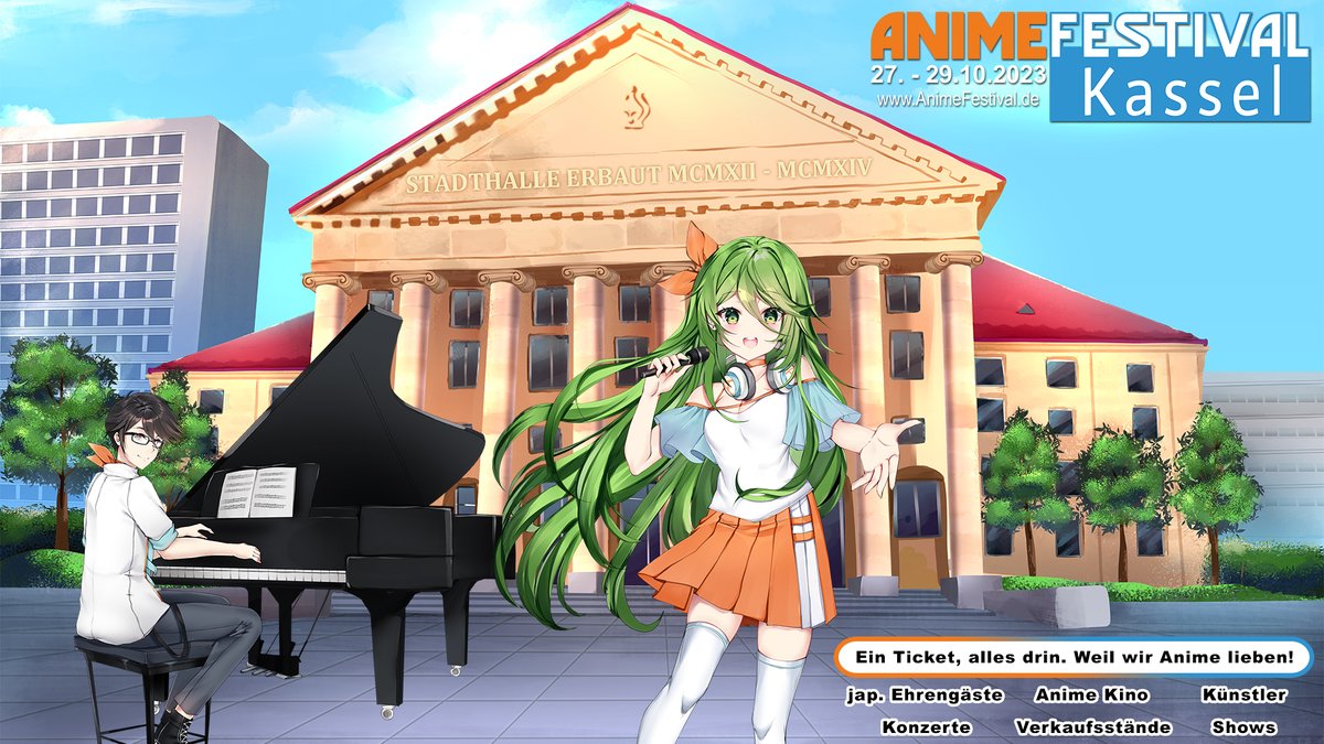 AnimeKassel's tweet photo. Aufgepasst! Das Anime Festival ist bereit, Kassel zu erobern! Wir freuen uns euch mitteilen zu können das vom 27. bis 29. Oktober das Anime Festival im Kongress Palais in Kassel stattfinden wird. Alle Infos unter 👉 https://t.co/umaTN83GtE    

#AFK23 #AnimeFestivalKassel https://t.co/DhtC8zDE6J