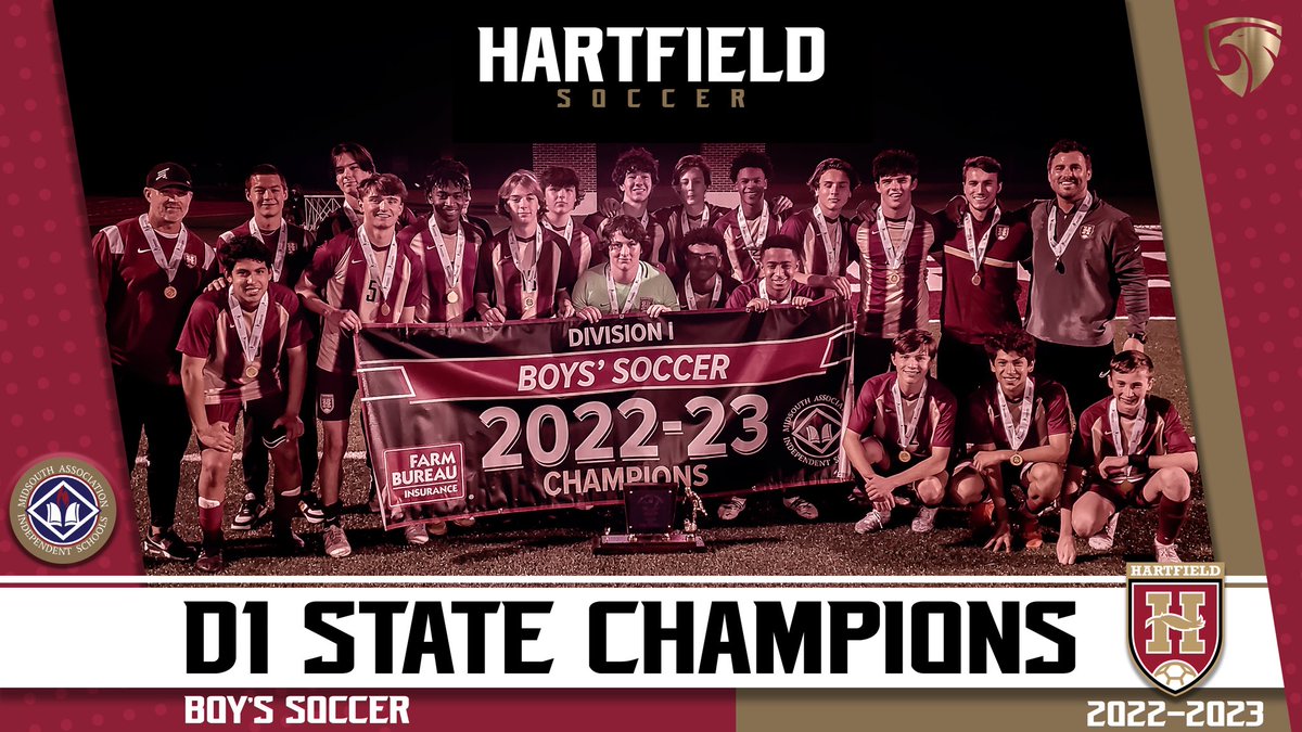 HartfieldHawks's tweet photo. Congratulations to the Hartfield Soccer Program on an incredible victory in the MAIS D1 Soccer Championship! Your hard work, dedication, and team spirit have paid off, making your school and community proud. Well done and well-deserved! #OneHartfield #GoHawks #Hard2Beat #Champion https://t.co/y3R1VPETzh