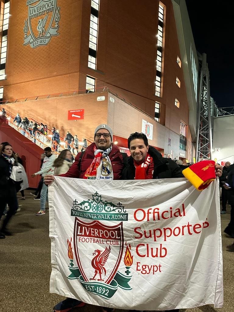 LFC_Arabic's tweet photo. من أم الدنيا إلى آنفيلد 🇪🇬

أعضاء رابطة ليفربول الرسمية في مصر يدعمون الريدز أمام ريال مدريد من ملعب المباراة 😍

#ليفربول_مدريد | #دوري_أبطال_أوروبا https://t.co/WZQItwJbvR