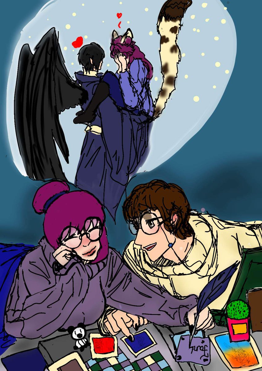 ReynaGrimm_'s tweet photo. " - So imagine! What if our characters fall in love just like us?! And! And..( - how cute~💕) "
#drawing #drawn #digitalart #art #cute #plan #ocs #7daysofvalentine #ocart #romantic https://t.co/HFeAsApXfX