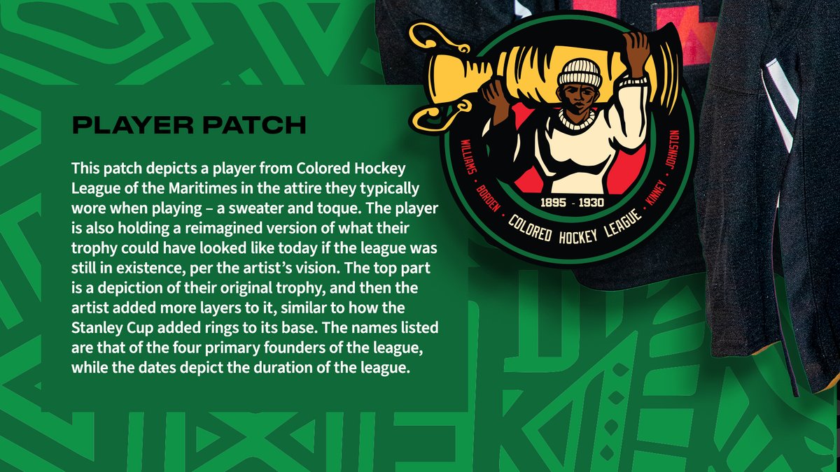NJDevils's tweet photo. Our Black History Celebration warm-up jersey, designed by our #MadeInJersey artist Ian Crawford, pays homage to the innovative Colored Hockey League of the Maritimes. The contributions of this league to the game are immeasurable. https://t.co/PbjR32kehh