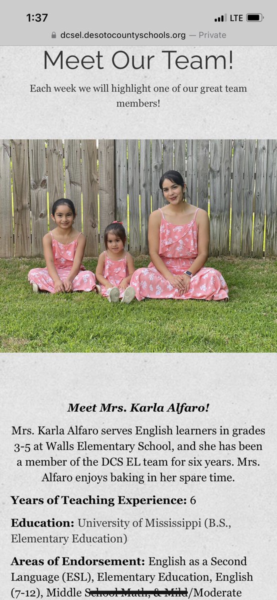 Meet Mrs. Karla Alfaro!

Visit our website for our weekly teacher highlight &amp; other EL info #TeamDCS