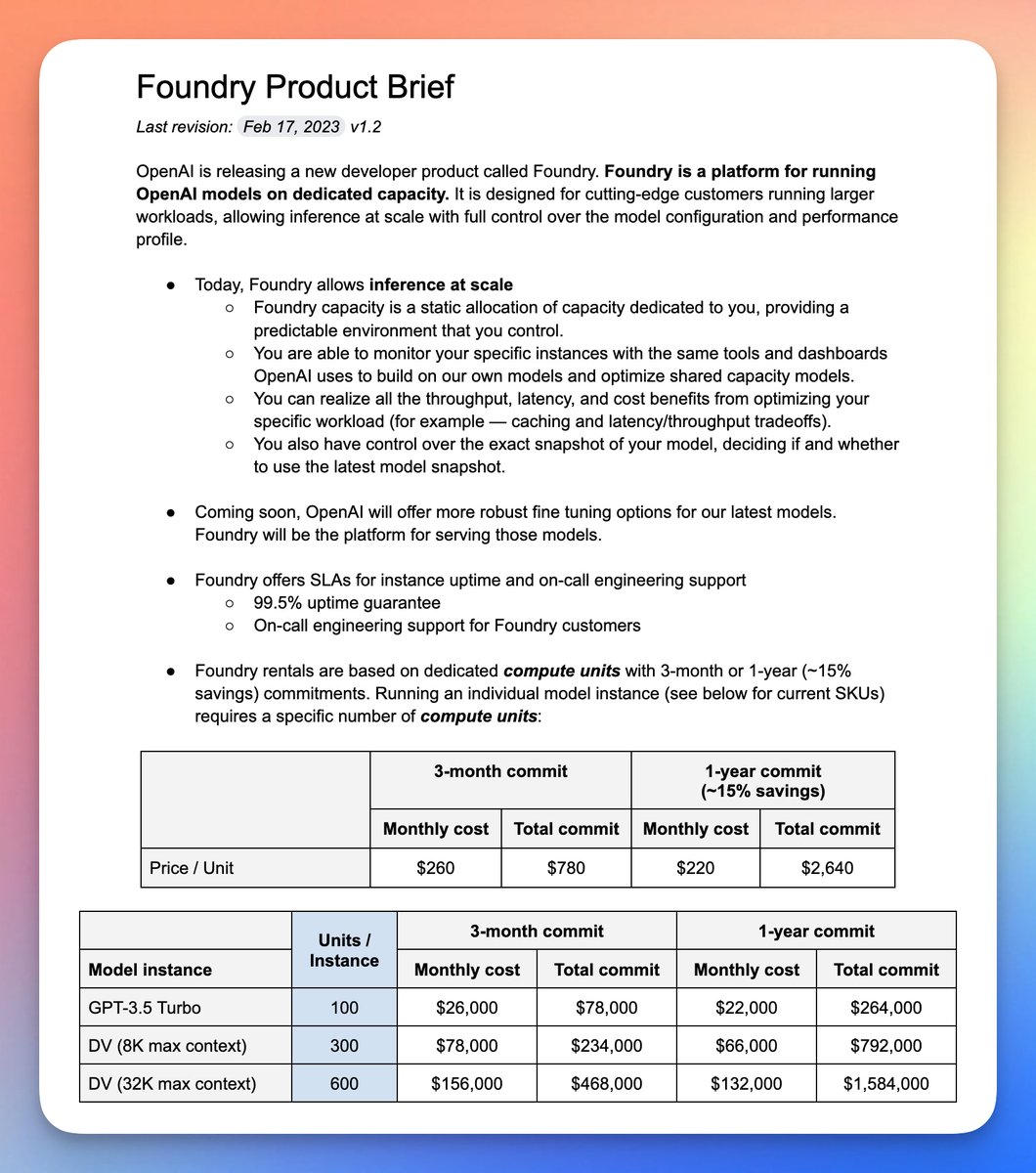 OpenAI Foundry initial public product brief