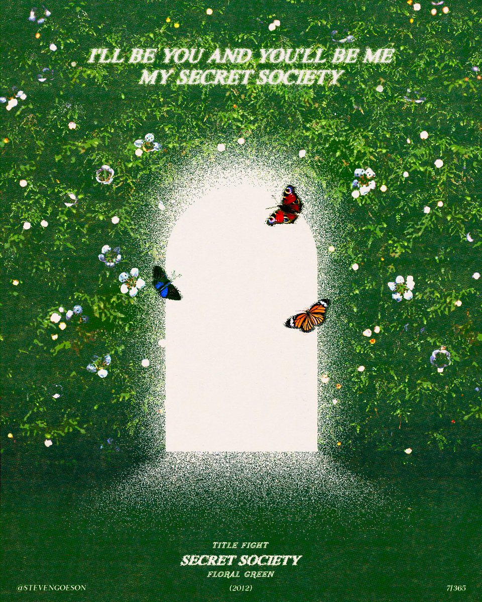 stevengoeson's tweet photo. “I made promises that I can’t keep.” 🔑 🍃

7/365

Secret Society by @titlefight from Floral Green. 

Which is your favorite? 🦋🦜 🐅

#GraphicDesign #posterdesign #musicposter #titlefight #floralgreen https://t.co/GV2TmQdtMl