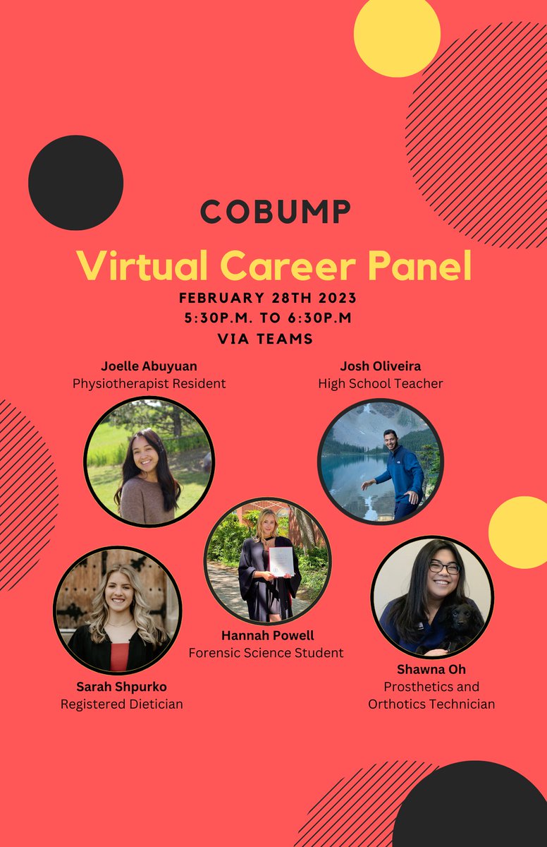 Looking for a Career path post grad? then this is the event for you! 
Join CoBump on February 28th at 5:30pm for a discussion and Q&amp;A period with 5 panelists in various stages of their careers.
To join this event, go to the link in our instagram bio!

See you there!