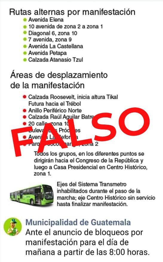 TransmetroGuate's tweet photo. #TransmetroInforma
⚠️🚎Atención usuarios del servicio, la información que se encuentra circulando sobre supuesta manifestación es falsa. A través de @muniguate no se realizará ningun desvío o se deshabilitan estaciones de servicio. https://t.co/eaWRBmlsRq